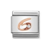 nomination classic rose gold number 6 charm 43031506