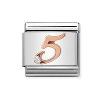 nomination classic rose gold number 5 charm 43031505