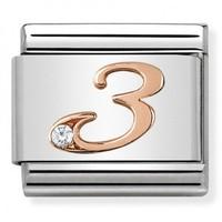 Nomination CLASSIC Rose Gold Number 3 Charm 430315/03