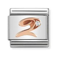 nomination classic rose gold number 2 charm 43031502