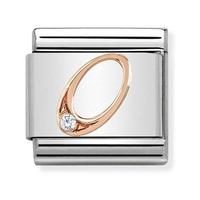 nomination classic rose gold number 0 charm 43031500