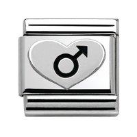 nomination symbols male heart charm 330101 07