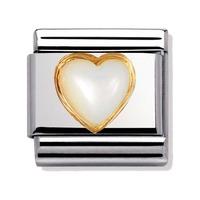 nomination mother of pearl heart charm 03050112