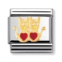 nomination animals of earth two cats hearts charm 030248 01