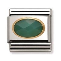 Nomination Oval Stones Green Agate Charm 030502-0 27