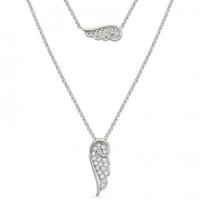 nomination angel wing silver double necklace 145339010