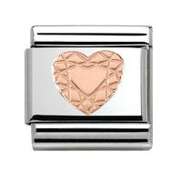 nomination classic rose gold vintage heart charm 43010419