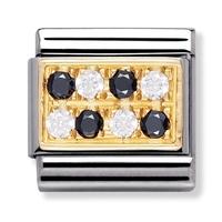 Nomination Pave Black and White Cubic Zirconia Charm 030314-0 11