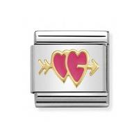 nomination classic symbols double hearts with arrow charm 03028315