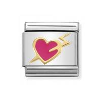 Nomination CLASSIC Pink Heart with Lightning bolt Charm 030283/13
