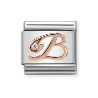 nomination classic letters rose gold b charm 43031002