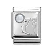 nomination big zodiac gemini pearl charm 33250103