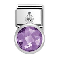 Nomination Charms - Purple Round Faceted Cubic Zirconia 031713-0 001