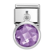 nomination charms purple round faceted cubic zirconia 031713 0 001