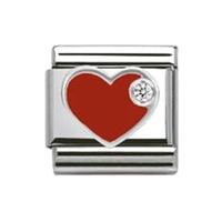 nomination silvershine red love heart charm 330305 01
