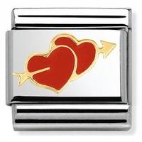 nomination love double heart with arrows charm 030253 0