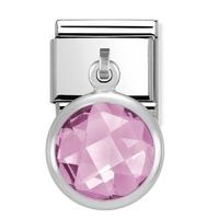 nomination charms pink round faceted cubic zirconia 031713 0 003