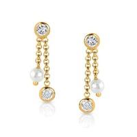 Nomination Bella Gold Plated Cubic Zirconia Pearl Earrings 142644/029