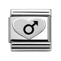 Nomination Symbols - Male Heart Charm 330101 07