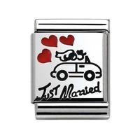 nomination big red heart balloon just married car charm 33220306