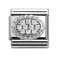 nomination snow white cubic zirconia oval charm 330316 03