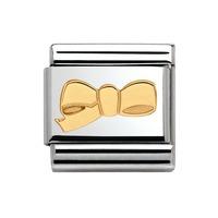 nomination classic 18ct gold bow charm 03010937