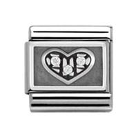 Nomination Symbols- Heart White Cubic Zirconia Charm 330304-0 01