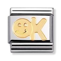 nomination stainless steel writings ok charm 030107 0 04