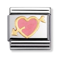 nomination love pink heart with arrow charm 030253 0 01