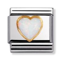 Nomination White Opal Heart Stones Charm 030501-0 07