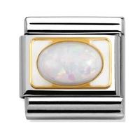 nomination elegance oval white opal charm 030511 0 07