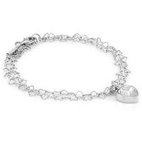 Nomination Chic Steel Clear Crystal Heart Bracelet 043042-0 010