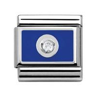 nomination snow blue enamel cubic zirconia sparkle charm 330315 02