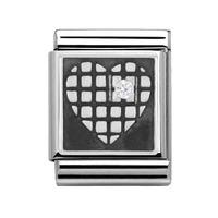 Nomination BIG Cubic Zirconia Grid Heart Charm 332307/03