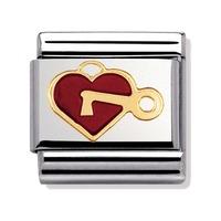 nomination love heart and key charm 03020747