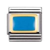 Nomination Geometric Blue Rectangle Charm 030206/17