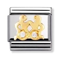 nomination zodiac cubic zirconia gemini charm 030302 0 03