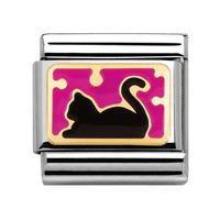 Nomination Pois - Pink Enamel Black Cat Charm 030284 08