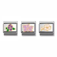 nomination floral flourish charm set ncb022