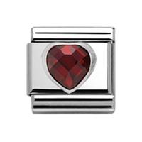 nomination faceted hearts red cubic zirconia charm 330602 0 005