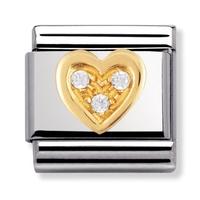 Nomination Love - CZ White Heart Charm 030311-0 11