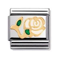 nomination white rose flower charm 03021403