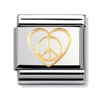 Nomination Peace and Love - Heart Charm 030148/14