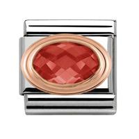 Nomination CLASSIC Rose Gold Framed Faceted Red Cubic Zirconia Charm 430601/005