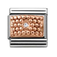 nomination classic rose gold stone set pebbles charm 43030304