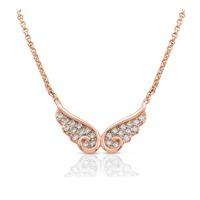 nomination angels sparkling rose gold double wing necklace 145322011