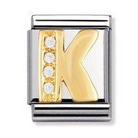 Nomination Composable Big Cubic Zirconia Letter K Charm