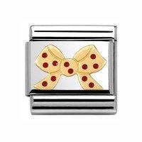 Nomination Composable Classic Gold and Enamel Red Bow Charm
