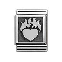 Nomination Composable Big Heart On Fire Charm