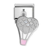 Nomination Composable Hanging Pink Enamel Ballon Heart Drop Charm